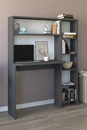 20-07-08 Chipboard Study Desk With Bookcase ANTHRACITE