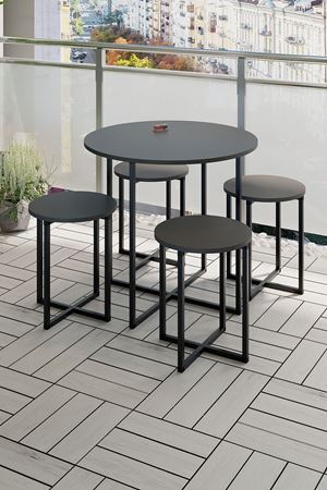 34-01-08 Dolunay Table 4 Stools ANTHRACITE