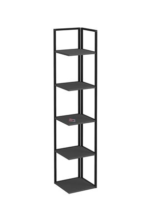 Bofigo 5 Raflı Metal Köşe Kitaplık Rafı Dekoratif Aksesuar Rafı Selanik 180 cm Antrasit