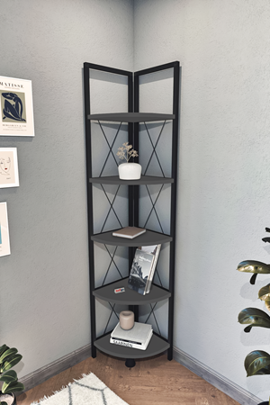 15-15-08 Corner Bookshelf ANTHRACITE
