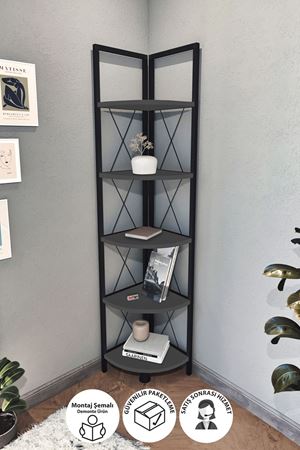 15-15-08 Corner Bookshelf ANTHRACITE