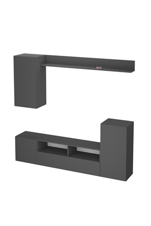 Bofigo Tv Ünitesi Duvara Monte Raflı Duvara Monte Dolaplı Tv Sehpası Rodos Antrasit