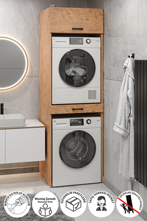 12-04-02 Washing Machine And Dryer Irmak Cabinet PINE