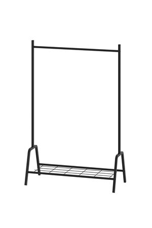 Bofigo Konfeksiyon Askısı Ayaklı Askılık Elbise Askılığı Raflı Askılık Venüs Siyah