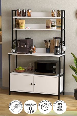 28-03-01 Ethiopia Two-Door Kitchen Stand WHITE