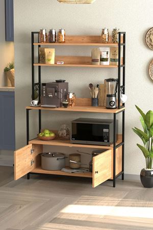28-03-02 Ethiopia Two-Door Kitchen Stand PINE