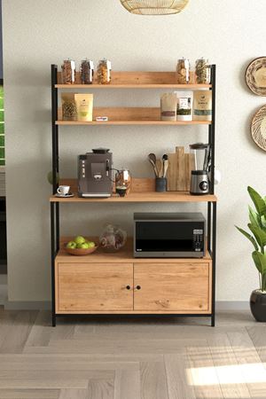 28-03-02 Ethiopia Two-Door Kitchen Stand PINE