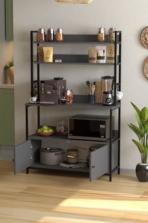 28-03-08 Ethiopia Two-Door Kitchen Stand ANTHRACITE