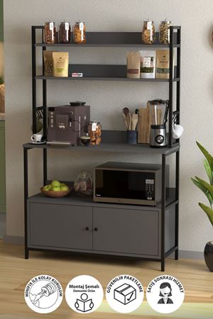 28-03-08 Ethiopia Two-Door Kitchen Stand ANTHRACITE