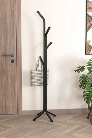 Bofigo Metal Elbise Askılığı Portmanto Askılık Siyah