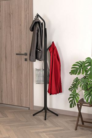 Bofigo Metal Elbise Askılığı Portmanto Askılık Siyah