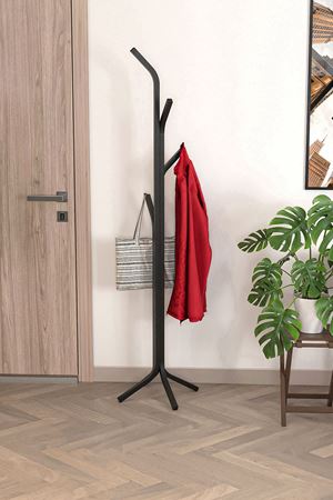 Bofigo Metal Elbise Askılığı Portmanto Askılık Siyah