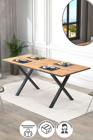 34-02-02 Oslo Dining Table  85 x 180 Cm With X Shaped Legs PINE