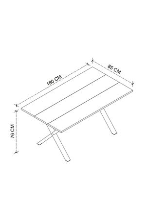 34-02-02 Oslo Dining Table  85 x 180 Cm With X Shaped Legs PINE