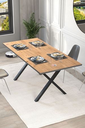 34-02-02 Oslo Dining Table  85 x 180 Cm With X Shaped Legs PINE