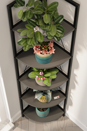 15-15-08 Metal Corner Bookshelf ANTHRACITE