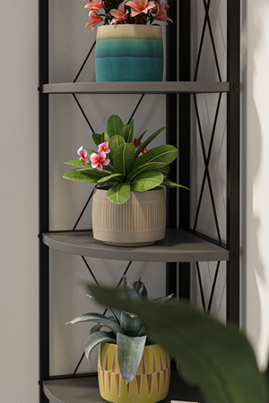 15-15-08 Metal Corner Bookshelf ANTHRACITE