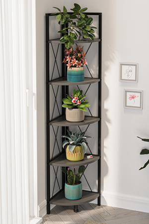 15-15-08 Metal Corner Bookshelf ANTHRACITE