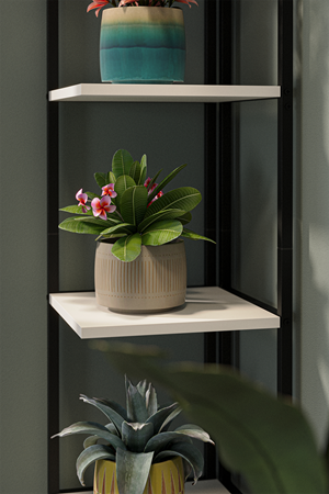 15-18-01 Selanik Corner Bookshelf WHITE