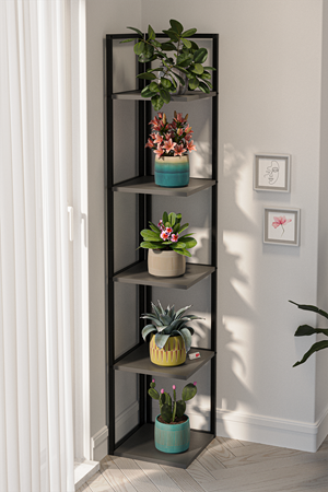 15-18-08 Selanik Corner Bookshelf ANTHRACITE