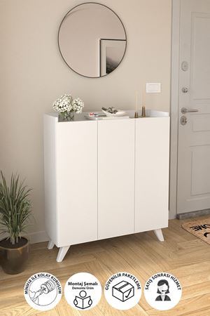 12-30-01 Kumsal Cabinet With 3 Doors WHITE
