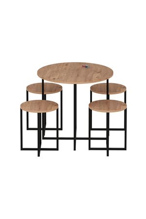 34-01-02 Dolunay Table Set 4 Stools PINE