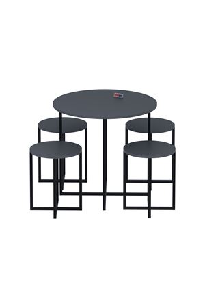 34-01-08 Dolunay Table Set 4 Stools ANTHRACITE