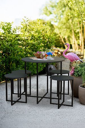 34-01-08 Dolunay Table Set 4 Stools ANTHRACITE