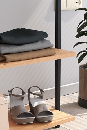 Bofigo Konfeksiyon Askısı Ayaklı Askılık Elbise Askılığı Raflı Askılık Jüpiter Çam