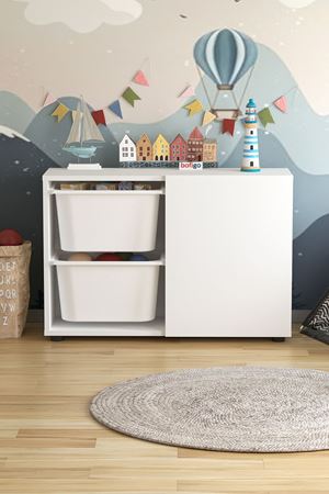 12-39-01 2 Baskets Multifunctional Sıla Cabinet WHITE