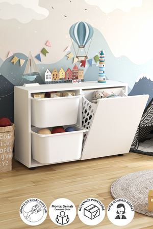 12-39-01 2 Baskets Multifunctional Sıla Cabinet WHITE