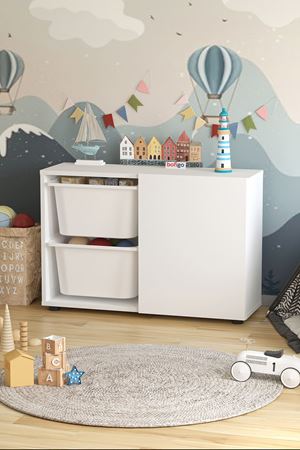 12-39-01 2 Baskets Multifunctional Sıla Cabinet WHITE