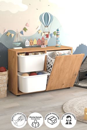 12-39-02 2 Baskets Multifunctional Sıla Cabinet PINE