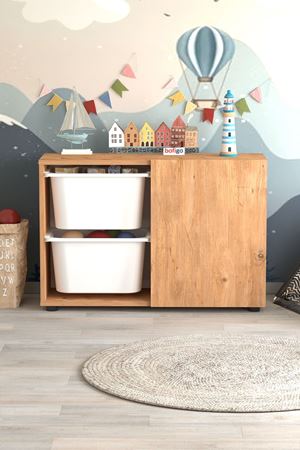 12-39-02 2 Baskets Multifunctional Sıla Cabinet PINE