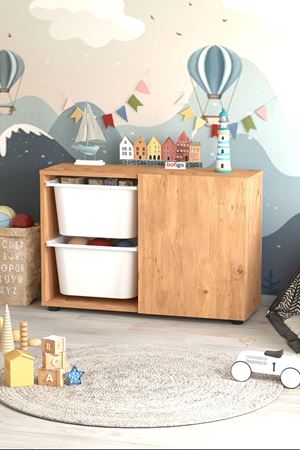 12-39-02 2 Baskets Multifunctional Sıla Cabinet PINE