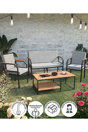 Linea Garden Set with Coffee Table PINE