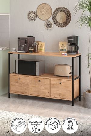 29-03-02 Console with Flap Door PINE