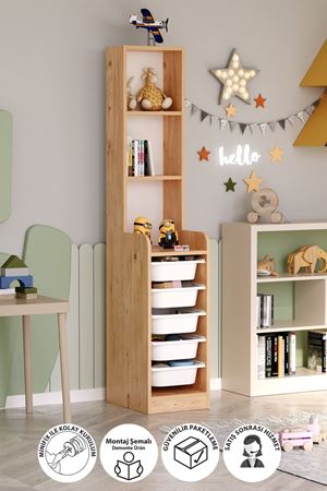 12-37-02 Derya Cabinet with 5 Basket 3 Shelves PINE