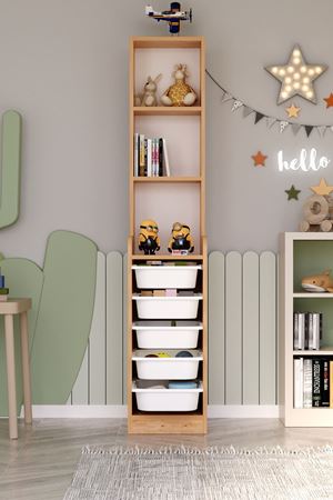 12-37-02 Derya Cabinet with 5 Basket 3 Shelves PINE