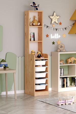 12-37-02 Derya Cabinet with 5 Basket 3 Shelves PINE