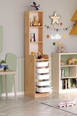 12-37-02 Derya Cabinet with 5 Basket 3 Shelves PINE