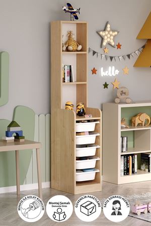 12-37-08 Derya Cabinet with 5 Basket 3 Shelves  ANTHRACITE