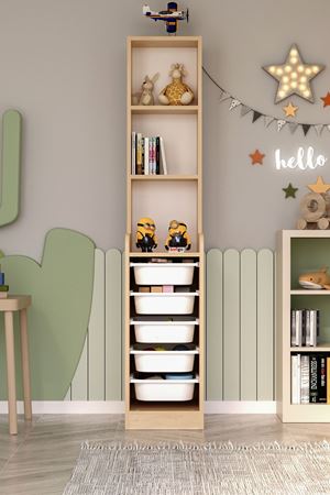 12-37-08 Derya Cabinet with 5 Basket 3 Shelves  ANTHRACITE