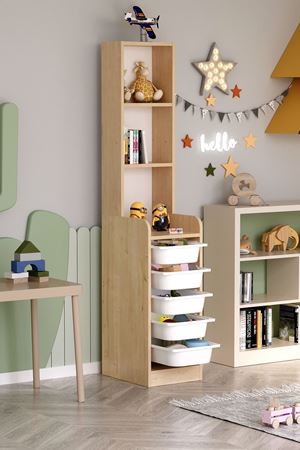 12-37-08 Derya Cabinet with 5 Basket 3 Shelves  ANTHRACITE