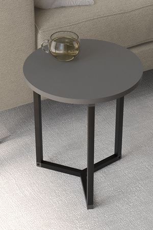 Bofigo 4lü Orta Sehpa Yan Sehpa Dekoratif Sehpa Metal Sehpa Yonca Antrasit