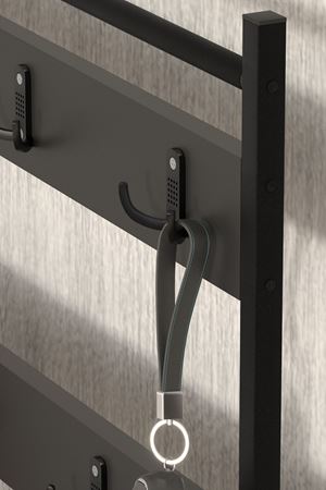 Bofigo 3 Raflı Metal Portmanto Elbise Askılığı Vestiyer Ayakkabılık Samanyolu Antrasit