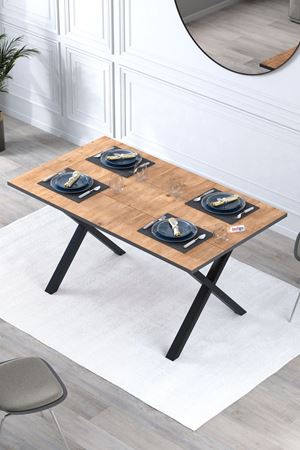 34-12-02  Luna Dining Table With X  Legs PINE