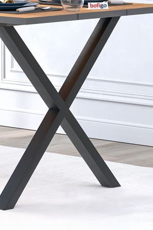 34-12-02  Luna Dining Table With X  Legs PINE