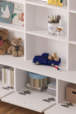 12-43-01 Demet Cabinet with 3 Doors 9 Shelves WHITE