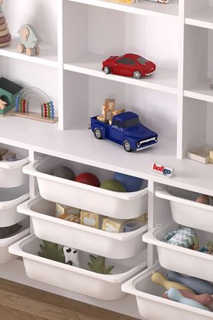 12-42-01 Almina Cabinet with 9 Baskets 9 Shelves WHITE